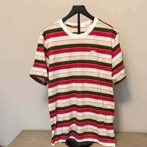 Nike Men's Multicolor Striped Tee - Pink, Green, White
